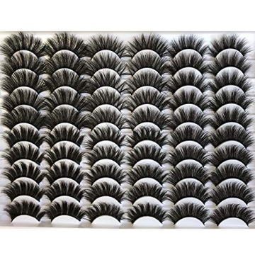 Gmagictobo False Eyelashes 30 Pairs Pack - Fluffy Faux Mink Lashes 20MM Long Dramatic Styles