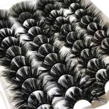 Pooplunch 25MM Faux Mink Lashes False Eyelashes 20 Pairs Pack 5 Mixed Styles Fake Eyelashes Dramatic Long Thick Fluffy Volume Soft Lightweight Mink Eye Lashes