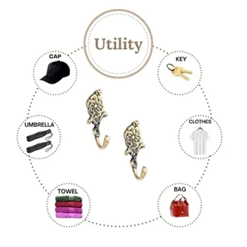 Elegant Antique Gold Brass Hooks for Organizing Your Space