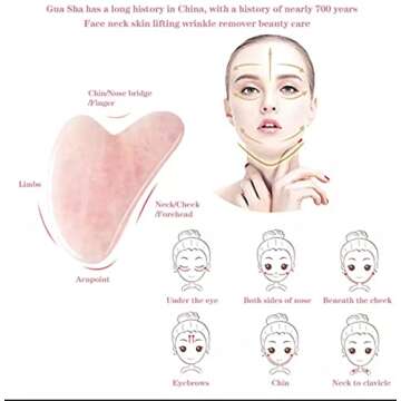 Face Roller Skin Care - Jade Roller Gua Sha Set, Rose Quartz Face Roller | Ultimate Facial Skin Care Products & Beauty Products Tools | Jade Facial Roller for Face and Eye Massager