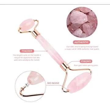 Face Roller Skin Care - Jade Roller Gua Sha Set, Rose Quartz Face Roller | Ultimate Facial Skin Care Products & Beauty Products Tools | Jade Facial Roller for Face and Eye Massager