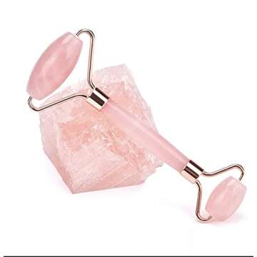 Face Roller Skin Care - Jade Roller Gua Sha Set, Rose Quartz Face Roller | Ultimate Facial Skin Care Products & Beauty Products Tools | Jade Facial Roller for Face and Eye Massager
