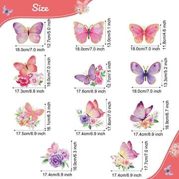 Pajean 30 Pieces Butterfly Party Decorations Watercolor Purple Butterfly Hanging Swirls Decorations ...