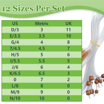 12 Sizes Afghan Tunisian Crochet Hooks Set for Creative Projects