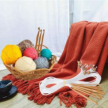 12 Sizes Afghan Tunisian Crochet Hooks Set for Creative Projects