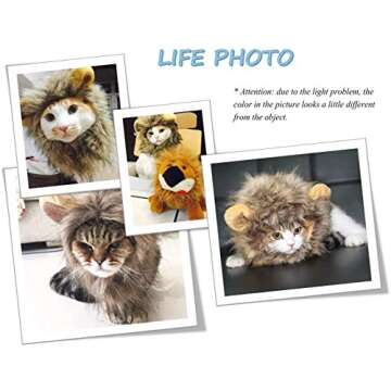 Cat Lion Mane Halloween Pet Costume Kitten Outfits Party Dress Up Apparel Kitty and Cat Costumes (Cat Lion Mane)