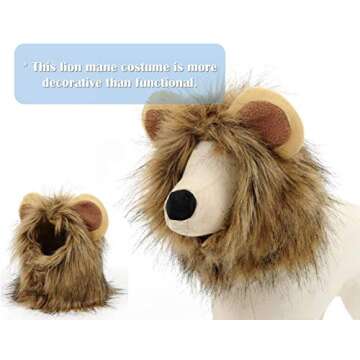 Cat Lion Mane Halloween Pet Costume Kitten Outfits Party Dress Up Apparel Kitty and Cat Costumes (Cat Lion Mane)