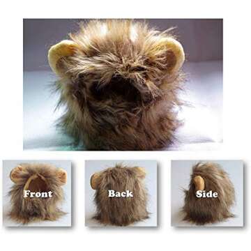 Cat Lion Mane Halloween Pet Costume Kitten Outfits Party Dress Up Apparel Kitty and Cat Costumes (Cat Lion Mane)