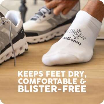 Balega Hidden Comfort Performance No Show Athletic Running Socks for Men and Women (3-Pack), White, Small