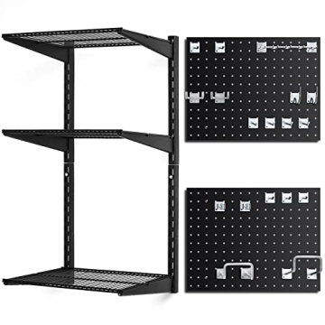 Homde Garage Shelving Wall Mounted Heavy Duty Garage Storage Shelves, Adjustable Power Tool Organize...