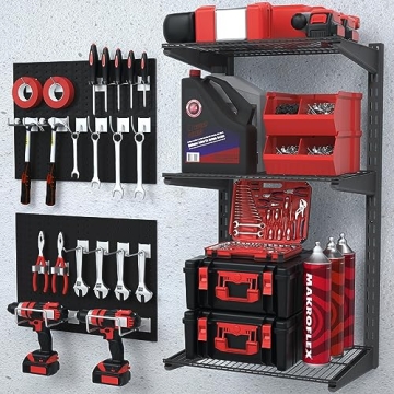 Adjustable Heavy Duty Garage Storage Organizer with Hooks