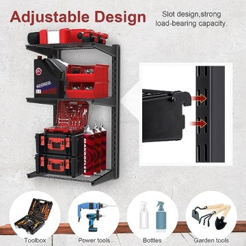 Adjustable Heavy Duty Garage Storage Organizer with Hooks