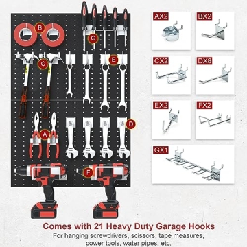 Adjustable Heavy Duty Garage Storage Organizer with Hooks