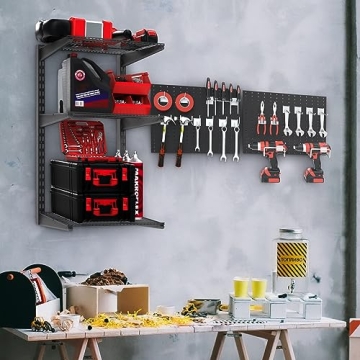 Adjustable Heavy Duty Garage Storage Organizer with Hooks