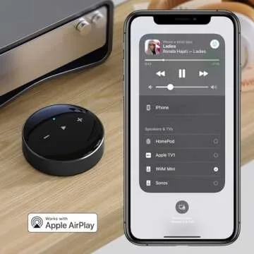 WiiM Mini AirPlay 2 Wireless Audio Streamer, Multiroom Stereo, Preamplifier, Works with Alexa and Siri Voice Assistants, Stream Hi-Res Audio from Spotify, Amazon Music and More