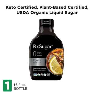 RxSugar Delicious Plant-Based Organic Single Pack Liquid Sugar, 16 oz | Allulose sweetener | 0 Calor...