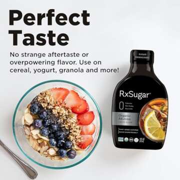 RxSugar Delicious Plant-Based Organic Single Pack Liquid Sugar, 16 oz | Allulose sweetener | 0 Calorie, 0 Net Carbs, 0 Glycemic | Diabetes-Safe Natural Sugar | Keto Certified | Non-GMO Project Verified | Gluten-Free Certified