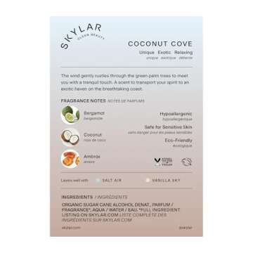 Skylar Coconut Cove Eau de Perfume - Hypoallergenic & Clean Perfume for Women & Men, Vegan & Safe fo...
