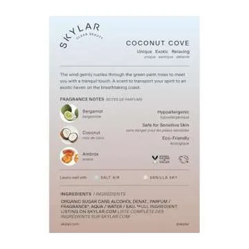 Skylar Coconut Cove Eau de Perfume - Hypoallergenic & Clean Perfume for Women & Men, Vegan & Safe fo...