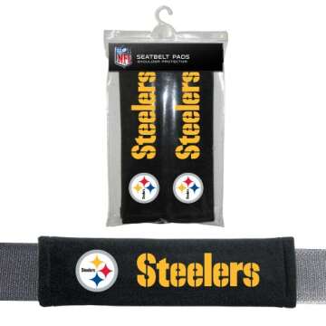 Comfortable Fremont Die NFL Pittsburgh Steelers Seat Belt Pads, Pack of 2