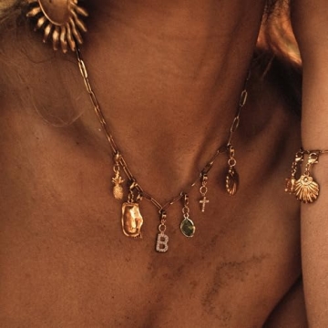 Custom Gold Charm Necklace Personalized Gifts for Mom