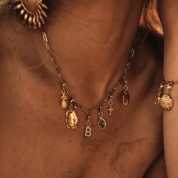 Custom Gold Charm Necklace Personalized Gifts for Mom