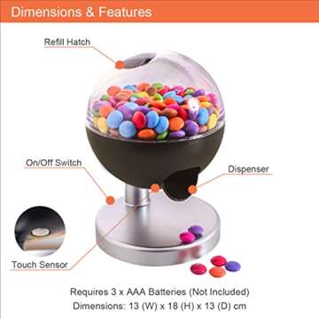 Global Gizmos TOUCH ACTIVATED CANDY DISPENSER BALL