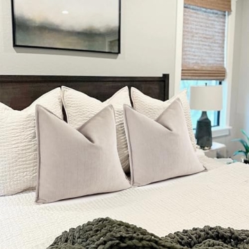Elegant Chenille Pillow Covers Set of 2 20x20 for Home Decor