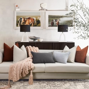 Elegant Chenille Pillow Covers Set of 2 20x20 for Home Decor