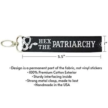 Hex the Patriarchy Keychain Feminist Witch Key Fob Witchy Aesthetic Lanyard Halloween Gifts Funny Spooky Accessories