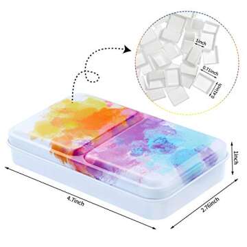 Zonon 53 Pieces Watercolor Paint Palette Metal Watercolor Tin Box Empty Palette Tray Half Pans Set Paint Case with Lid Storage Bag for Kids Air Acrylic Oil Painting Art Supplies(Starry Sky Color)
