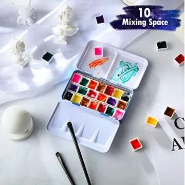 Zonon 53 Pieces Watercolor Paint Palette Metal Watercolor Tin Box Empty Palette Tray Half Pans Set Paint Case with Lid Storage Bag for Kids Air Acrylic Oil Painting Art Supplies(Starry Sky Color)