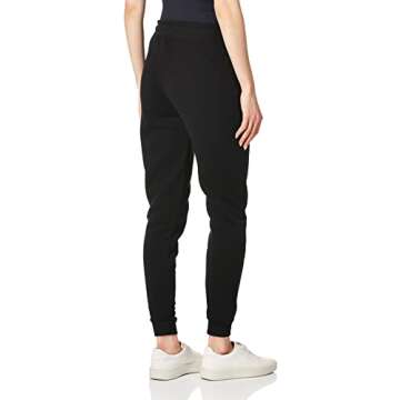 Southpole womens Fleece Basic Jogger Sweatpants, New Black, Large US