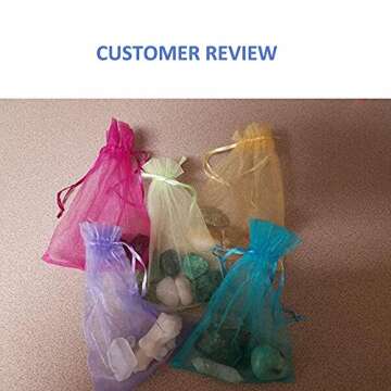 Anleolife 100Pcs 5x7 Inches Sheer Organza Bags Drawstring Gift Bags Mesh Jewelry Pouches For Party Wedding Christmas Valentine Favors Organza