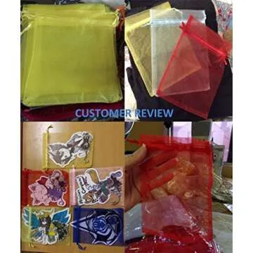 Anleolife 100Pcs 5x7 Inches Sheer Organza Bags Drawstring Gift Bags Mesh Jewelry Pouches For Party Wedding Christmas Valentine Favors Organza