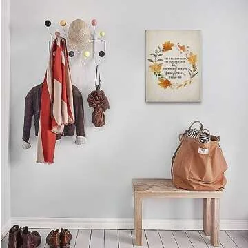 Fall Canvas Wall Art with Bible Verse for Home Decor