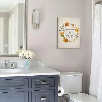 Fall Canvas Wall Art with Bible Verse for Home Decor