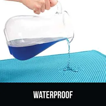 Gorilla Grip Honeycomb Cat Mat, Traps Litter, Two Layer Trapping Kitty Mats, Less Waste, Soft On Paws, Indoor Box Supplies and Essentials, Feeding Trap, Water Resistant on Floors, 24x15 Turquoise