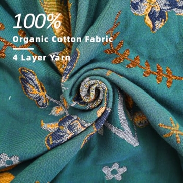VANJOROY Organic Cotton Boho Throw Blanket 91" x 98"