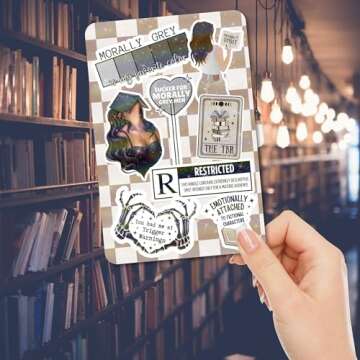 Clear Back Cover Insert for Kindle | Bookish Cardstock Insert for Kindle E Reader | Booktok Holograp...