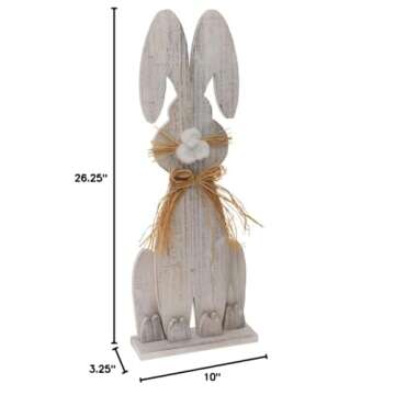 Boston International Easter Bunny Woodcut Tabletop Décor, 26.25-Inches, Mortimer Bunny