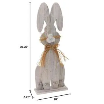 Boston International Easter Bunny Woodcut Tabletop Décor, 26.25-Inches, Mortimer Bunny