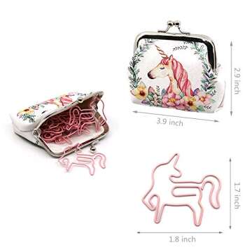 Unicorn Paper Clips, Cute Small Animal Shape Paperclips - Bookmark Clips Metal File Note Clips Page ...