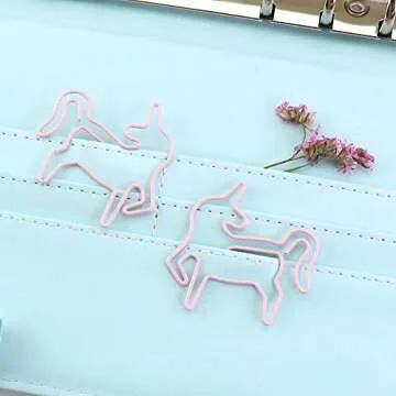 Unicorn Paper Clips, Cute Small Animal Shape Paperclips - Bookmark Clips Metal File Note Clips Page Marker for School Wedding Party Invitation Decoration - Planner Paperclips (20 pcs) (Unicorn)