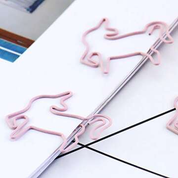 Unicorn Paper Clips, Cute Small Animal Shape Paperclips - Bookmark Clips Metal File Note Clips Page Marker for School Wedding Party Invitation Decoration - Planner Paperclips (20 pcs) (Unicorn)
