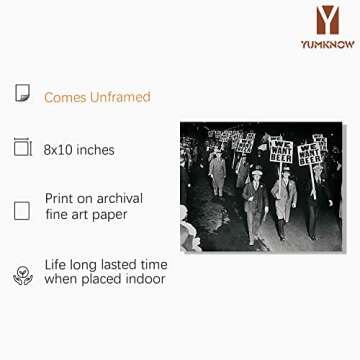 Vintage Funny Wall Art for Home Bar - Retro Prohibition Photo Print - 8x10