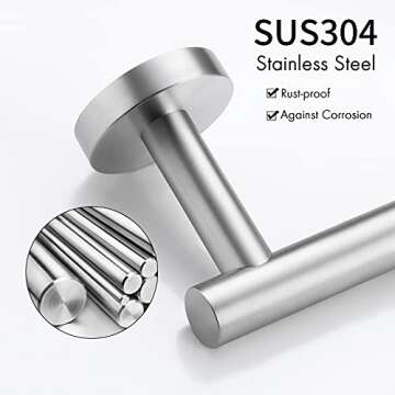 KES Bathroom Towel Bar 25.2 Inches Bath Towel Rack for Bathroom Towel Holder SUS304 Stainless Steel Brushed Finish, Total Length 27.6 Inch, A2000S70B-2