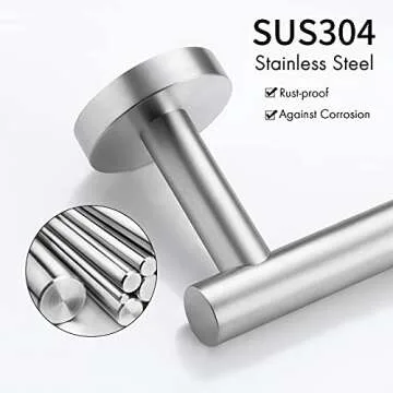 KES Bathroom Towel Bar 25.2 Inches Bath Towel Rack for Bathroom Towel Holder SUS304 Stainless Steel Brushed Finish, Total Length 27.6 Inch, A2000S70B-2