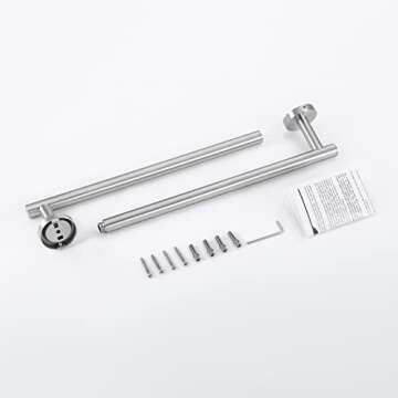 KES Bathroom Towel Bar 25.2 Inches Bath Towel Rack for Bathroom Towel Holder SUS304 Stainless Steel Brushed Finish, Total Length 27.6 Inch, A2000S70B-2