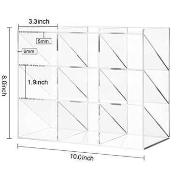 Marbrasse Acrylic Pen Organizer - 12 Compartments for Office